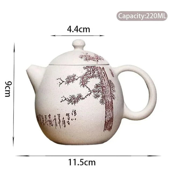 220ml High - end Chinese Yixing Purple Clay Teapots Handmade Dragon Egg Tea Pot Kettle Raw Ore White Duan Mud Zisha Tea Set - China Tea Store