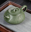 220ml Yixing Purple Clay Teapot Raw Ore Green Mud Hand - carved Stone Scoop Kettle Home Beauty Tea Infuser Chinese Zisha Tea Set - China Tea Store