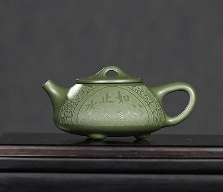 220ml Yixing Purple Clay Teapot Raw Ore Green Mud Pot Hand Carved Stone Scoop Kettle Home Beauty Infuser Chinese Zisha Teaset - China Tea Store