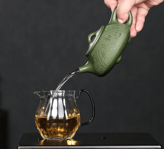 220ml Yixing Purple Clay Teapot Raw Ore Green Mud Pot Hand Carved Stone Scoop Kettle Home Beauty Infuser Chinese Zisha Teaset - China Tea Store