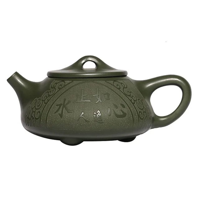 220ml Yixing Purple Clay Teapot Raw Ore Green Mud Pot Hand Carved Stone Scoop Kettle Home Beauty Infuser Chinese Zisha Teaset - China Tea Store