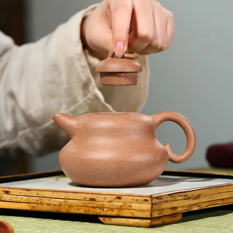 220ml Yixing Purple Sand Pot Pure Handmade Teapot Home Kung Fu Tea Set Duan Clay Gourd Pot - China Tea Store