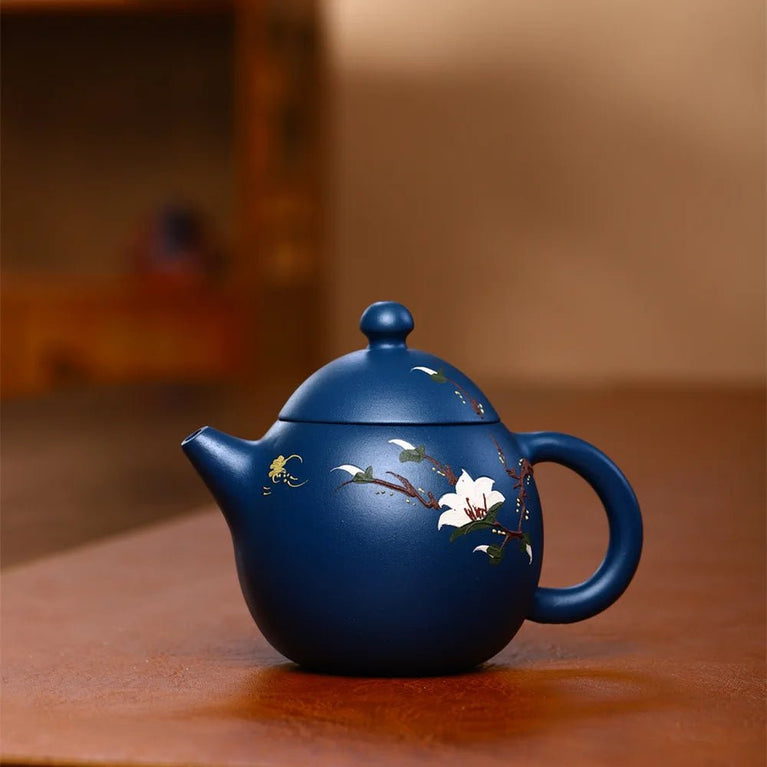 230cc Yixing Purple Clay Teapot Handmade blue Mud Dragon Egg Kettle Beauty Tea Infuser Raw Ore Zisha Tea Pot Home Drinkware - China Tea Store