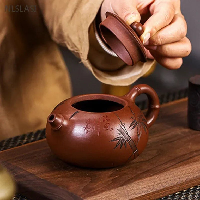 230ml Authentic Yixing Purple Clay Teapot Master Handmade Xishi Kettle Custom Beauty Tea Infuser Chinese Zisha Tea Accessories - China Tea Store