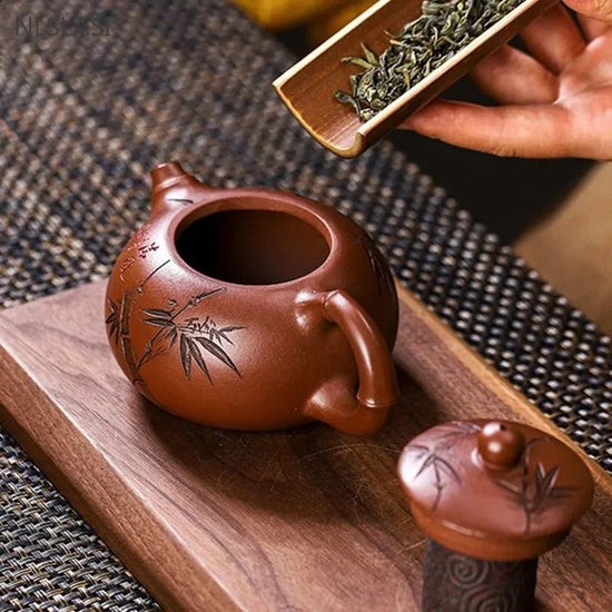 230ml Authentic Yixing Purple Clay Teapot Master Handmade Xishi Kettle Custom Beauty Tea Infuser Chinese Zisha Tea Accessories - China Tea Store