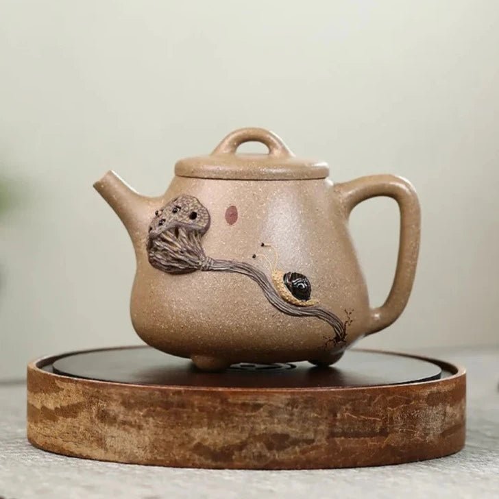 230ml Raw Ore Section Mud High Stone Scoop Tea Pot Boutique Yixing Purple Clay Teapot Home Customized Tea Maker Tea Set Supplies - China Tea Store