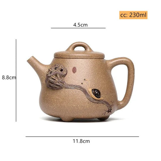 230ml Raw Ore Section Mud High Stone Scoop Tea Pot Boutique Yixing Purple Clay Teapot Home Customized Tea Maker Tea Set Supplies - China Tea Store