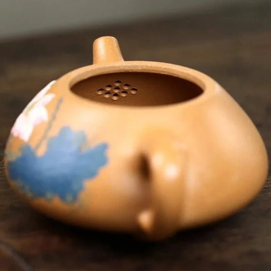 230ml Yixing Purple Clay Teapot Raw Ore Gold Section Mud Stone Scoop Kettle Hand - painted Beauty Tea Pot Traditional Tea Infuser - China Tea Store