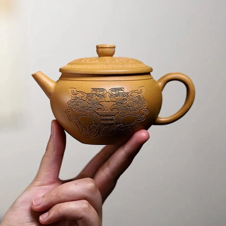 240ml Yixing Purple Clay Teapots Household Beauty Kettle Handmade Tea Pot Raw Ore Golden Section Mud Zisha Tea Set Accessories - China Tea Store