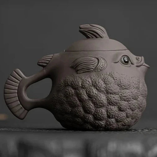 250ml Puffer Fish Purple Clay Pot Handmade Teapots Kung Fu Teaware Kettle Ornaments Tea Pets Ceramics Tea Pots Tea Making Tools - China Tea Store