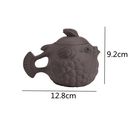 250ml Puffer Fish Purple Clay Pot Handmade Teapots Kung Fu Teaware Kettle Ornaments Tea Pets Ceramics Tea Pots Tea Making Tools - China Tea Store