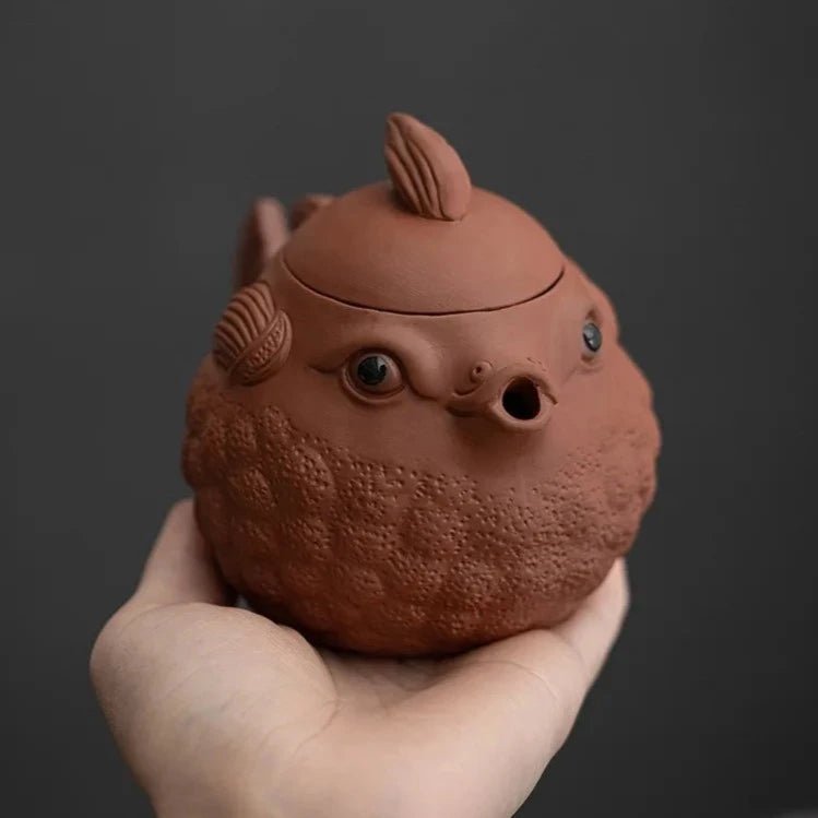 250ml Puffer Fish Purple Clay Pot Handmade Teapots Kung Fu Teaware Kettle Ornaments Tea Pets Ceramics Tea Pots Tea Making Tools - China Tea Store