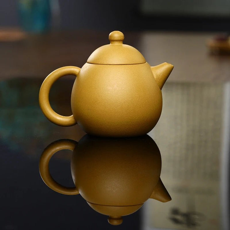 250ML Small Capacity Real Handmade Yixing Kettle Raw Ore Duan Mud Clay Teapot Golden Teaware Kun Fu Zisha Tea Pot - China Tea Store