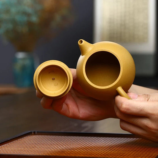 250ML Small Capacity Real Handmade Yixing Kettle Raw Ore Duan Mud Clay Teapot Golden Teaware Kun Fu Zisha Tea Pot - China Tea Store