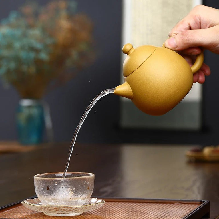 250ML Small Capacity Real Handmade Yixing Kettle Raw Ore Duan Mud Clay Teapot Golden Teaware Kun Fu Zisha Tea Pot - China Tea Store