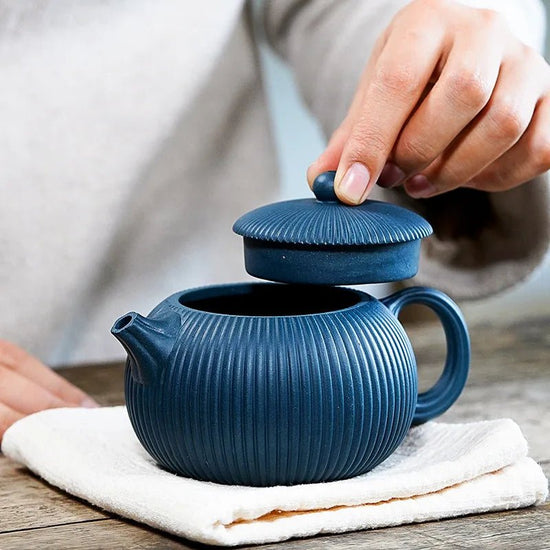 260CC Real Handmade Yixing Teapot Azure Clay Xishi Pot Chinese Kettle Kung Fu Zisha Tea Set Pure Teaware - China Tea Store