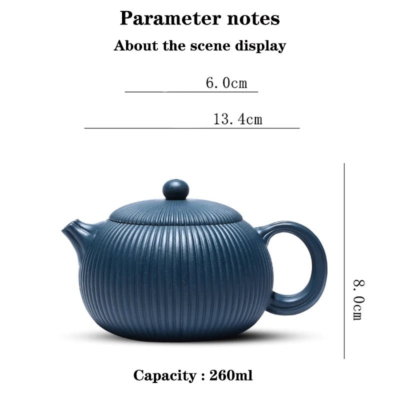 260CC Real Handmade Yixing Teapot Azure Clay Xishi Pot Chinese Kettle Kung Fu Zisha Tea Set Pure Teaware - China Tea Store