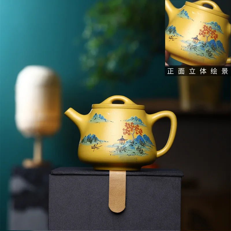 260cc Yixing Pure Handmade Purple Sand Pot High Stone Scoop Purple Sand Pot Golden Section Mud Purple Sand Teapot Tea Set - China Tea Store