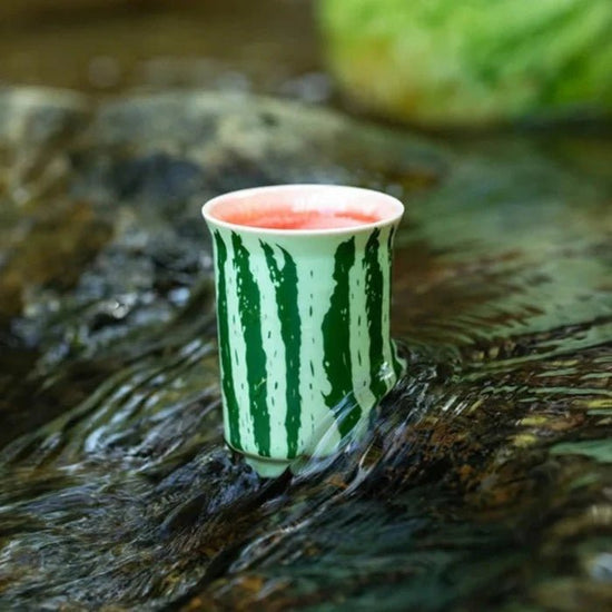 2pc/set Creative Watermelon Skew Mouth Tea Cup Small Single Master Cup Ceramic Personal Smelling Cup Chazhan Kung Fu Teaset 75ml - China Tea Store