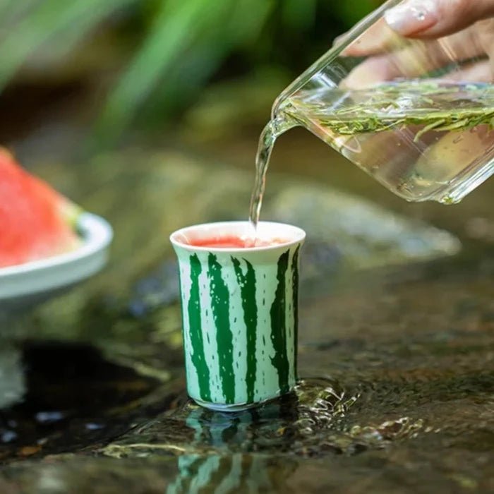 2pc/set Creative Watermelon Skew Mouth Tea Cup Small Single Master Cup Ceramic Personal Smelling Cup Chazhan Kung Fu Teaset 75ml - China Tea Store