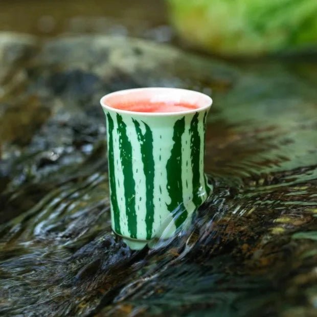 2pc/set Creative Watermelon Skew Mouth Tea Cup Small Single Master Cup Ceramic Personal Smelling Cup Chazhan Kung Fu Teaset 75ml - China Tea Store