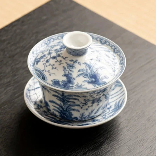 300ml Antique Blue and White Gaiwan Retro Dargon Cup Saucer Tea Tureen Chinese Tea Maker Cover Bowl Tea Services Supplies Craft - China Tea Store