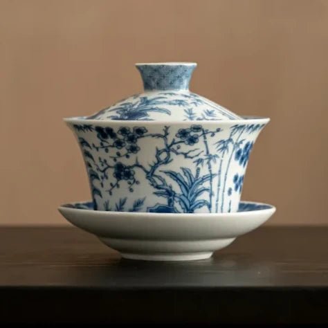 300ml Antique Blue and White Gaiwan Retro Dargon Cup Saucer Tea Tureen Chinese Tea Maker Cover Bowl Tea Services Supplies Craft - China Tea Store