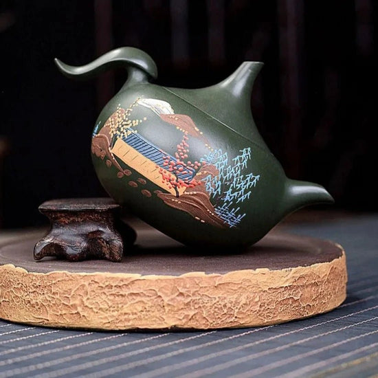 300ml Yixing Famous Purple Clay Teapots Handmade Flyer Pot Raw Ore Green Mud Beauty Kettle Chinese Zisha Tea Set Exquisite Gifts - China Tea Store