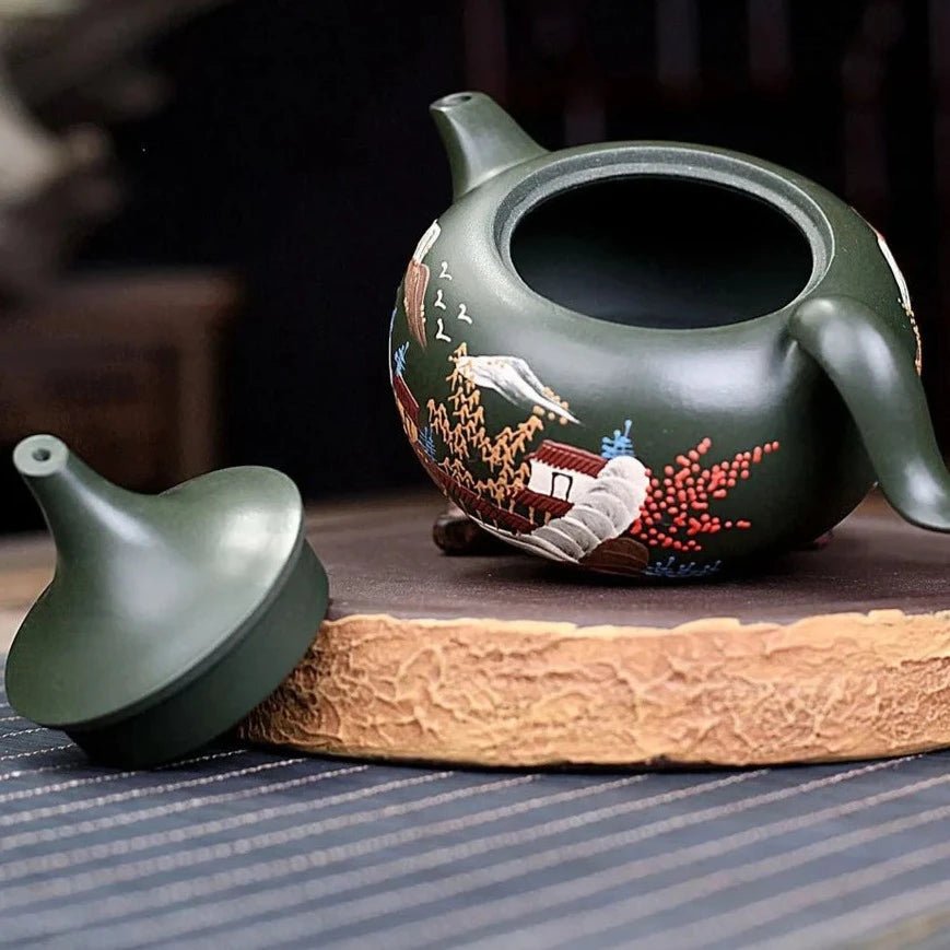 300ml Yixing Famous Purple Clay Teapots Handmade Flyer Pot Raw Ore Green Mud Beauty Kettle Chinese Zisha Tea Set Exquisite Gifts - China Tea Store