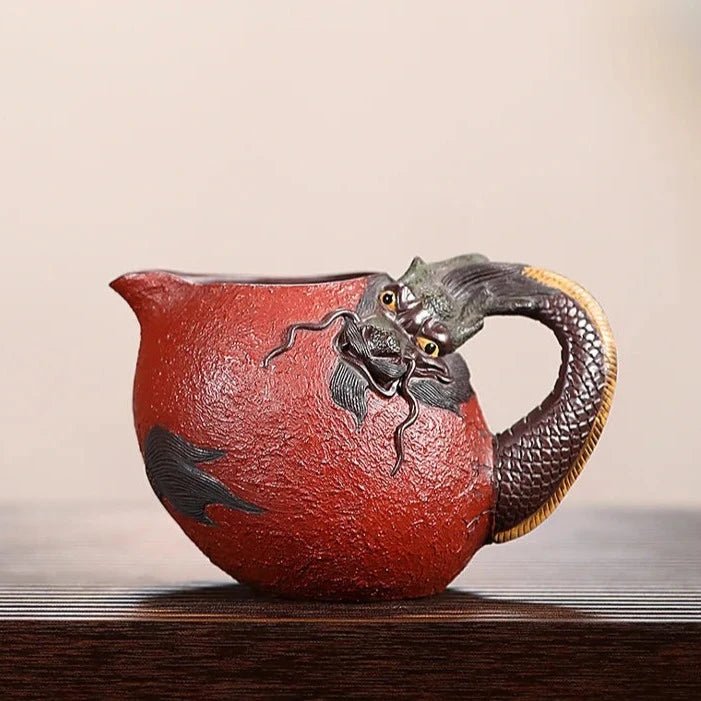 310ml Authentic Chinese Yixing Purple Clay Fair Cup Cha Hai Master Handmade Dargon Handle Tea Pitcher Zisha Tea Set Accessories - China Tea Store