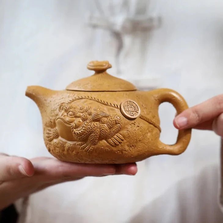 340ml Chinese Yixing Purple Clay Teapots Large Capacity Famous Handmade Raw Ore Gold Section Mud Tea Pot Kettle Zisha Tea Set - China Tea Store