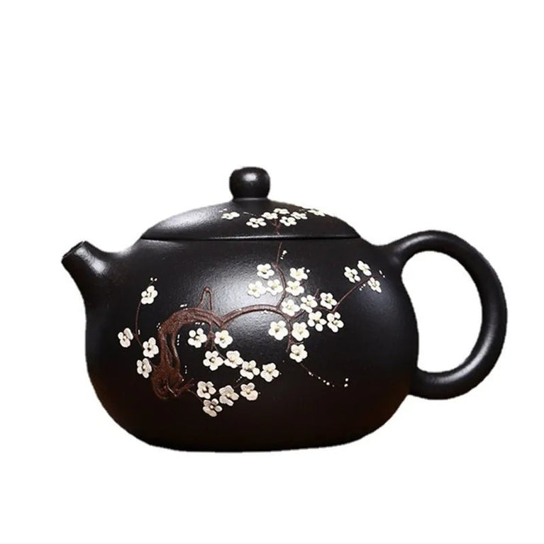 350ml Hand - painted Plum Blossom Xishi Teapot Yixing Purple Clay Tea Pot Antique Black Gold Sand Beauty Kettle Zisha Teaware - China Tea Store