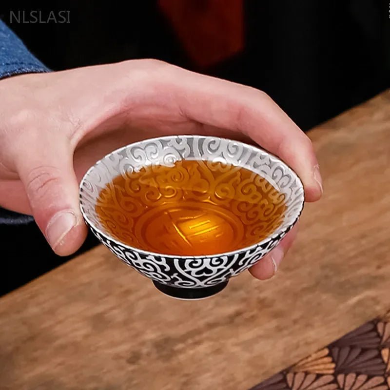 50/60ml Hand - made Ceramic Silver Teacup High Quality Portable Master Cup Custom Beauty Tea Cup Traditional Tea Accessories - China Tea Store