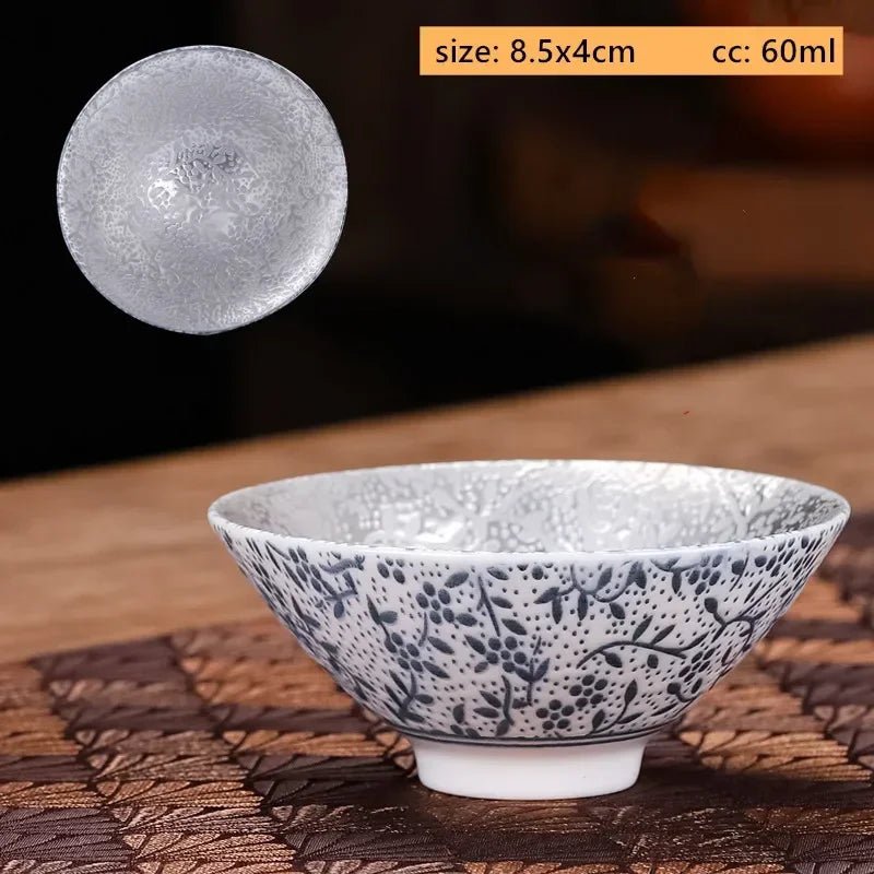 50/60ml Hand - made Ceramic Silver Teacup High Quality Portable Master Cup Custom Beauty Tea Cup Traditional Tea Accessories - China Tea Store