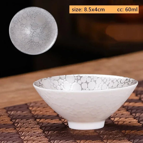 50/60ml Hand - made Ceramic Silver Teacup High Quality Portable Master Cup Custom Beauty Tea Cup Traditional Tea Accessories - China Tea Store