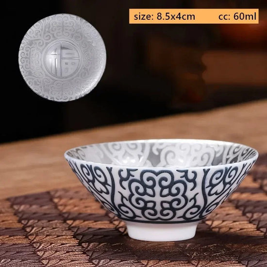 50/60ml Hand - made Ceramic Silver Teacup High Quality Portable Master Cup Custom Beauty Tea Cup Traditional Tea Accessories - China Tea Store