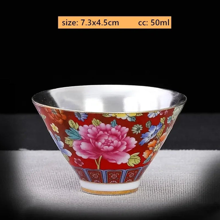 50/60ml Hand - made Ceramic Silver Teacup High Quality Portable Master Cup Custom Beauty Tea Cup Traditional Tea Accessories - China Tea Store