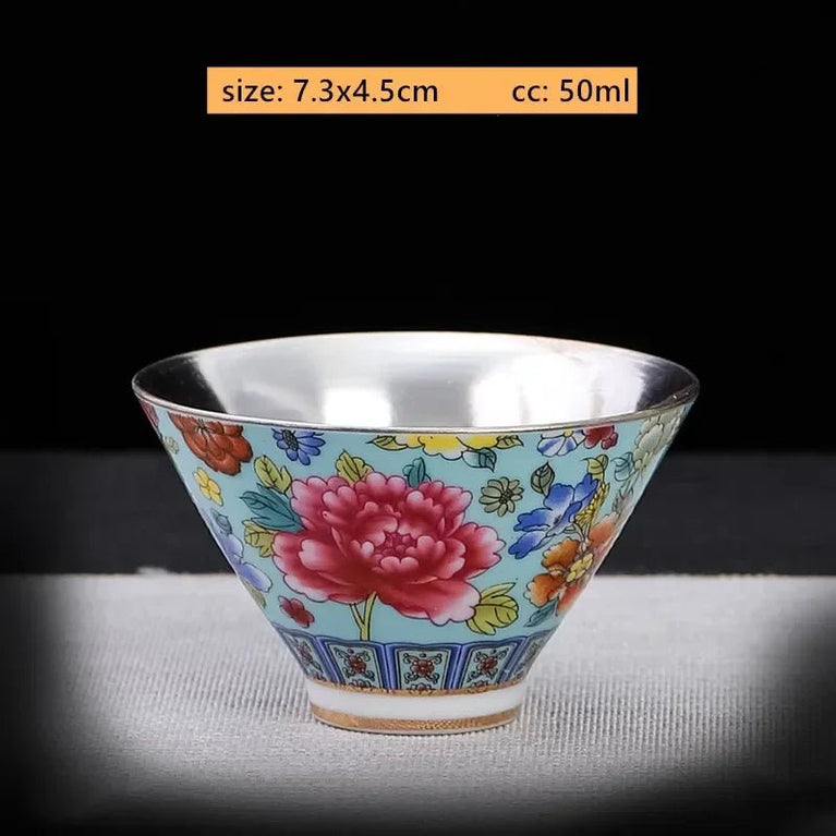 50/60ml Hand - made Ceramic Silver Teacup High Quality Portable Master Cup Custom Beauty Tea Cup Traditional Tea Accessories - China Tea Store