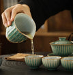 50ml Turquoise green kiln change tea cup kung fu small tea cup ceramic tea set personal cup household tea cup master single cup - China Tea Store