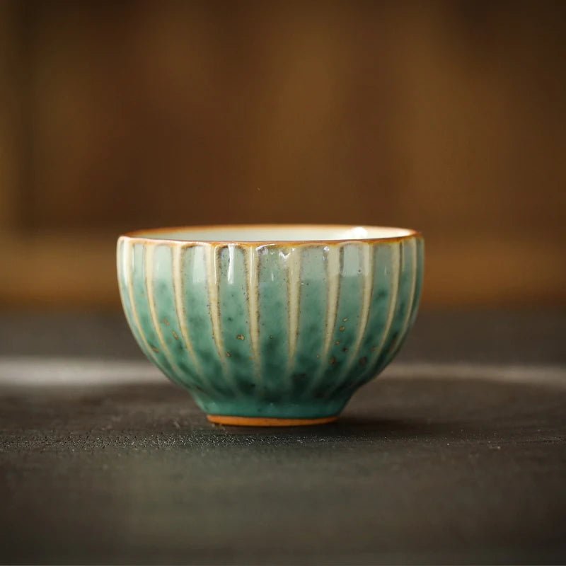 50ml Turquoise green kiln change tea cup kung fu small tea cup ceramic tea set personal cup household tea cup master single cup - China Tea Store