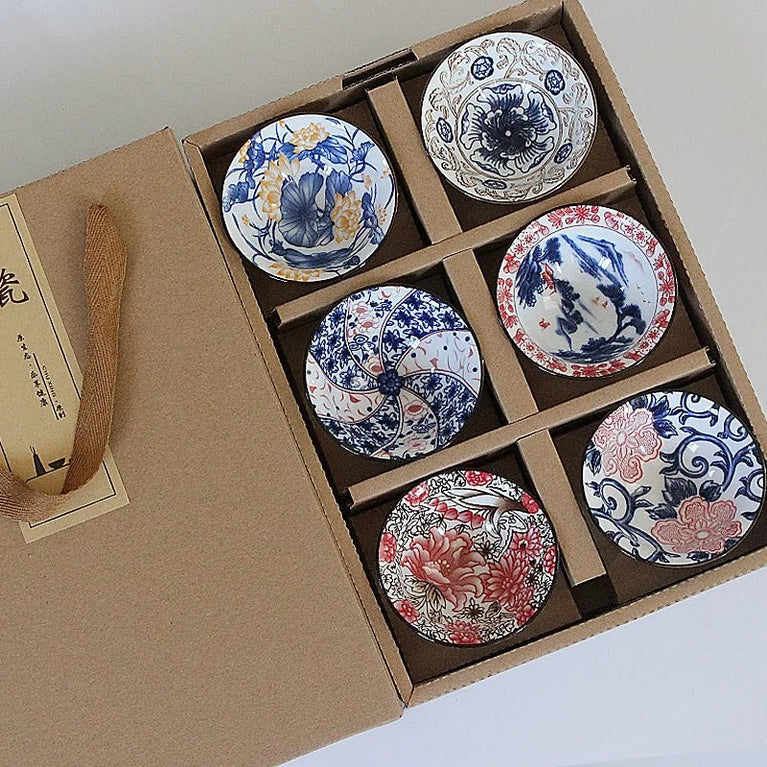 6PCS Chinese Household Teaware Blue and White Porcelain Tea Set Hand - painted Tea Cup Puer Black Tea Tieguanyin Ceramic Cups - China Tea Store