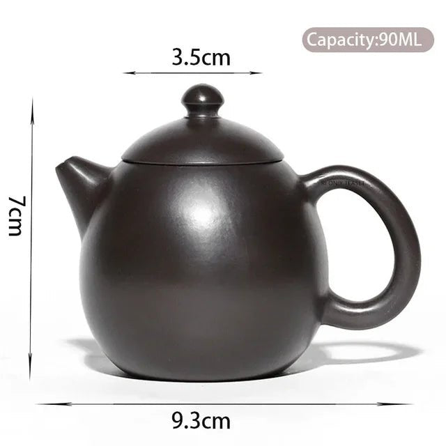 90ml Chinese Yixing Small Capacity Purple Clay Teapot Handmade Dragon Egg Tea Pot Raw Ore Black Mud Kettle Zisha Tea Set Teaware - China Tea Store