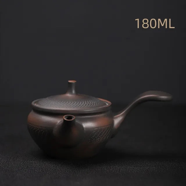 Purple Pottery Side Handle Pot  Ceramic Kung Fu Teapot Single Teapot Pu'er Tea Making Device Tea Sets Chinese Tea Pot