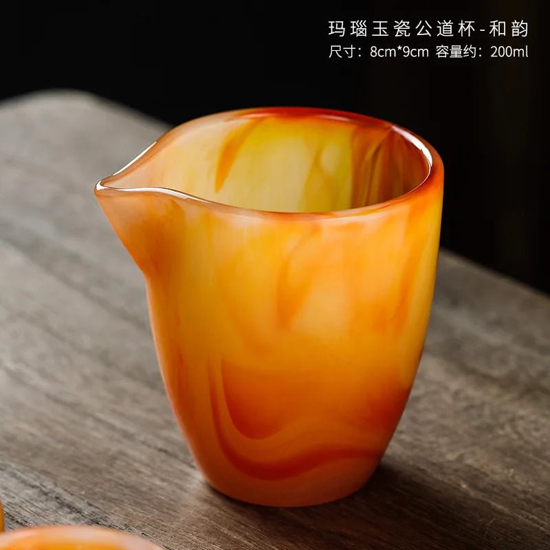 Agate Jade Porcelain Fair Cup - Harmony Tea Sea Large Tea Distributor Pouring Fair Cup Jade Glass Kungfu Tea Set High Quality - China Tea Store