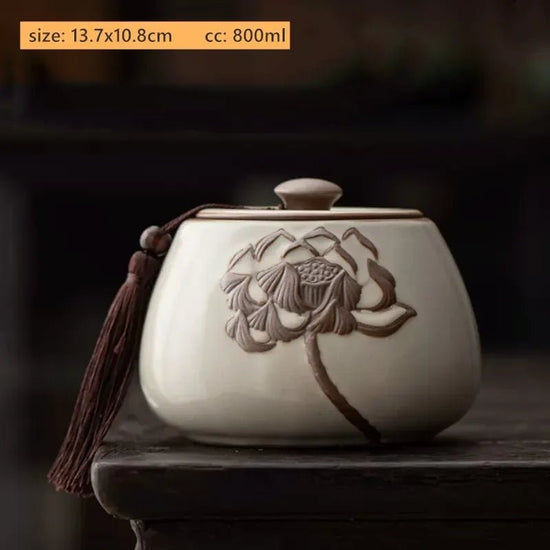 Antique Style Ceramic Tea Tin Handmade Tea Bag Storage Jar Sealed Against Moisture Coffee Container Kitchen Tea Accessories - China Tea Store