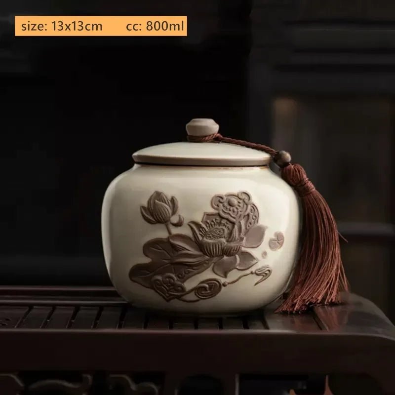 Antique Style Ceramic Tea Tin Handmade Tea Bag Storage Jar Sealed Against Moisture Coffee Container Kitchen Tea Accessories - China Tea Store