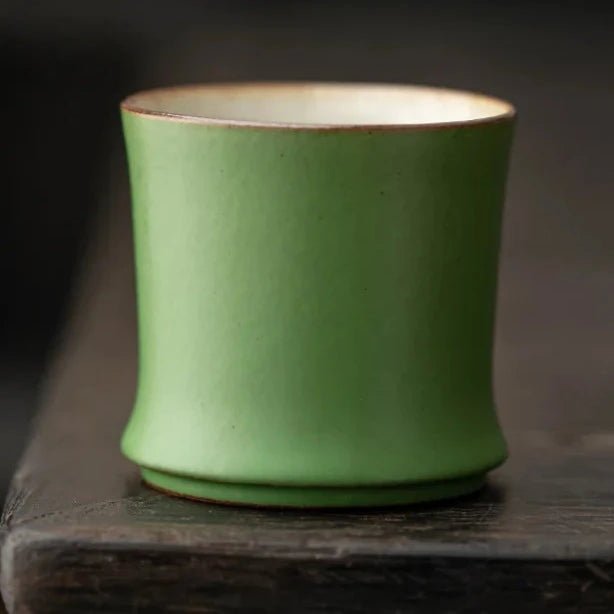 Bamboo Joint Tea Cup Stoneware Green Glaze Master Cup Rising Step By Step Ceramics Creativity Cup - China Tea Store