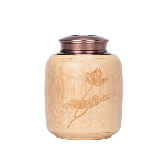 Bamboo Sealed Tea Caddy Handmade Wood Chinese Style Bamboo Container Portable Bamboo Tea Canister for Household Use - China Tea Store