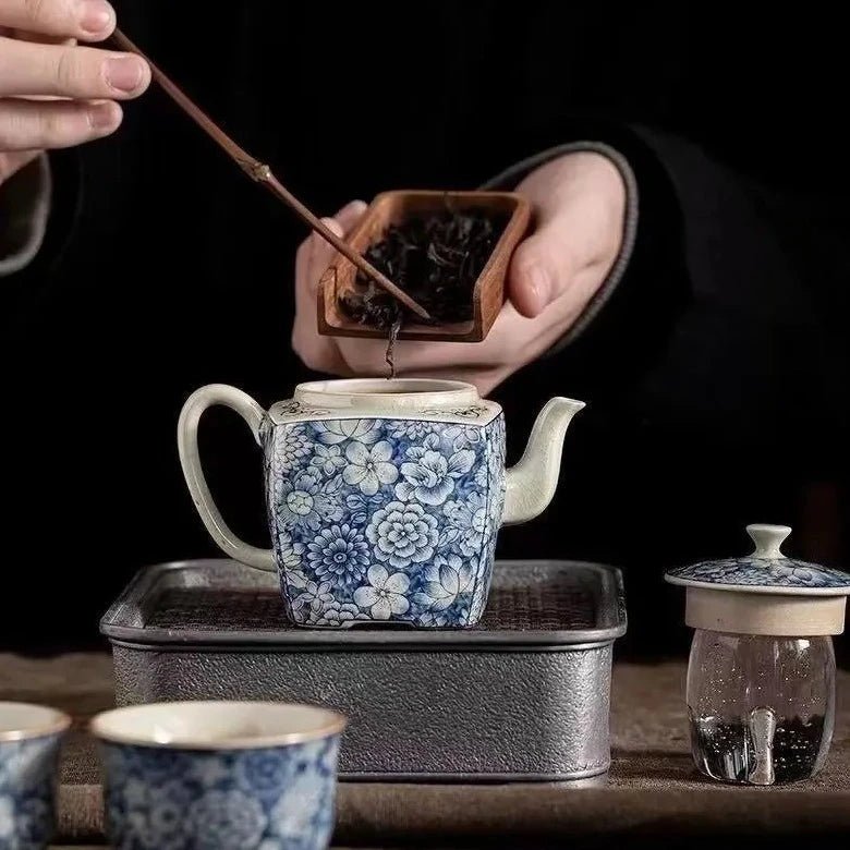 Ceramic Opening Blue and White Kettle Chinese Pottery Teapot Tea Ceremony Set Milk Oolong Tea Tie Guan Yin Jasmine Teaware Type - China Tea Store