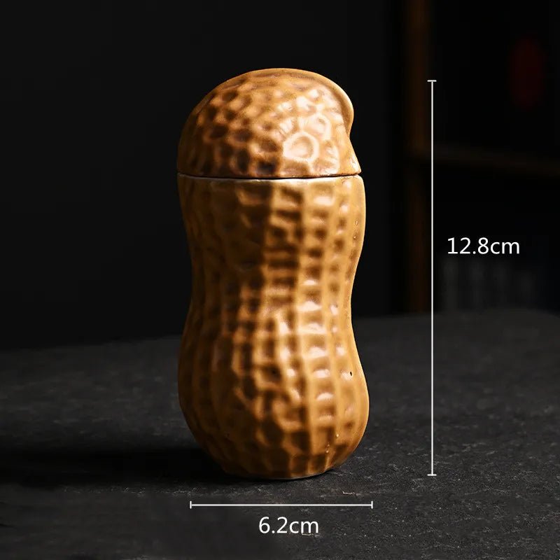 Ceramic Tea Pot Peanut Shape Artificial Peanut Nut Tea Caddy Ceramic Storage Tank Kitchen Organizer Container Home Decoration - China Tea Store